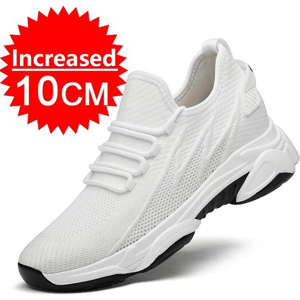 Trampki MęSkie Buty PodwyżSzająCe Buty ZwięKszająCe Wzrost Dla MężCzyzn Codzienne WkłAdki 10Cm 8Cm 6Cm Opcjonalne Obcasy Mokasyny WyżSzy MęSkie Sportowe 45 White-image