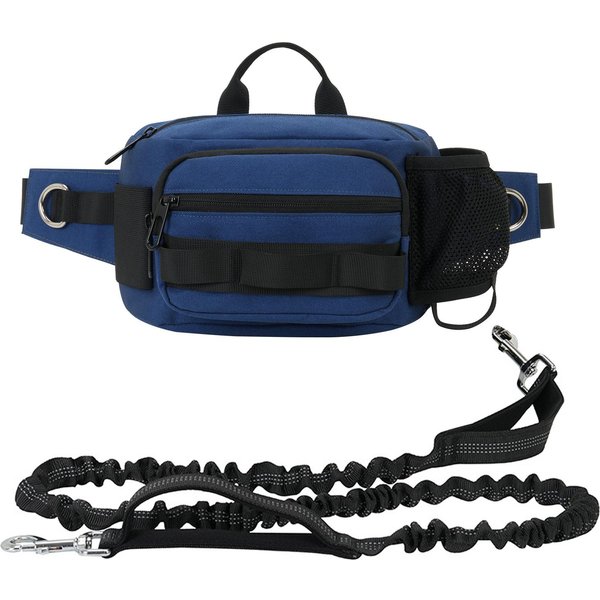 Correa Para Perro Manos Libres Correa Bungee RetráCtil Con RiñOnera Para Entrenamiento De Perros Paseo Azul-image