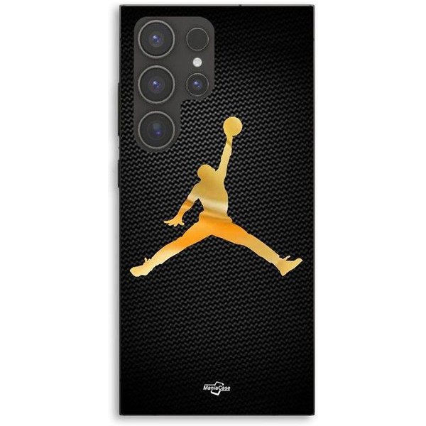 Etui Dla Samsung Galaxy S23 Ultra Logo Jordana 23 Nike KoszykóWka Kolor ZłOty Maniacase Czarny-image