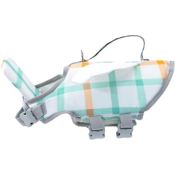 Chaleco Salvavidas Para Perro Ajustable Impermeable Dibujos Animados Traje De BañO Para Perro Forma De Abeja/Dinosaurio Alta Flotabilidad Chaleco De NatacióN Para Mascotas Perros PequeñOs Medianos (White,Xs)-image