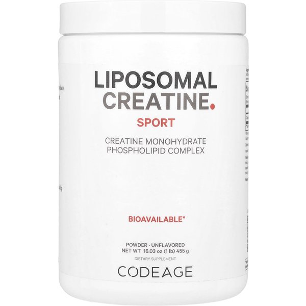 Codeage, Creatina Liposomal Sport, Monohidrato De Complejo De FosfolíPidos En Polvo, Sin Sabor, 5,000 Mg, 1 Lb (455 Gramos)-image