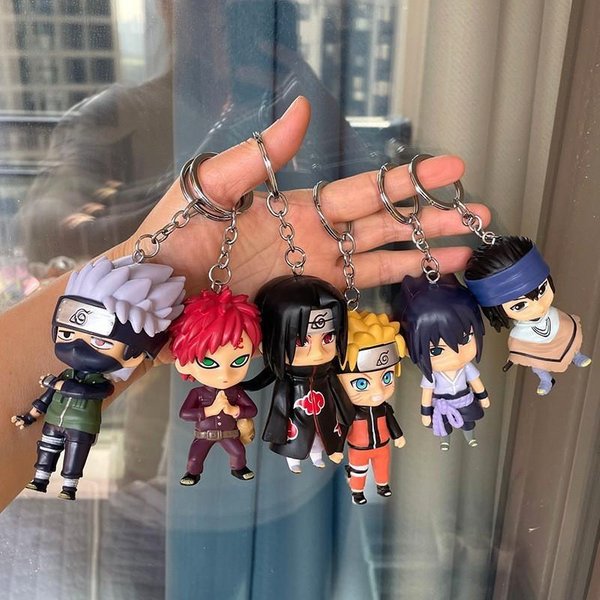 Llavero HuróN Hecho A Mano Dibujos Animados Resina Naruto Sasuke Colgante Mochila MuñEca Llavero Black-image