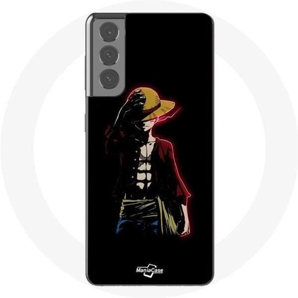 Funda - Maniacase - Galaxy S21 - One Piece Manga Anime Luffy - Suave - Negra Negro-image