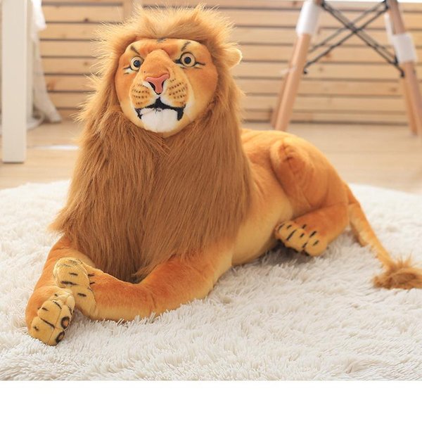 Symulacja 3D Pluszowe Zabawki Wypchane ZwierząTko Lalka Zabawki Lew Przytulanka Zabawka Dla Dzieci BożE Narodzenie Urodziny Prezent Dla Dzieci Dekoracja Domu 30Cm Brown-image