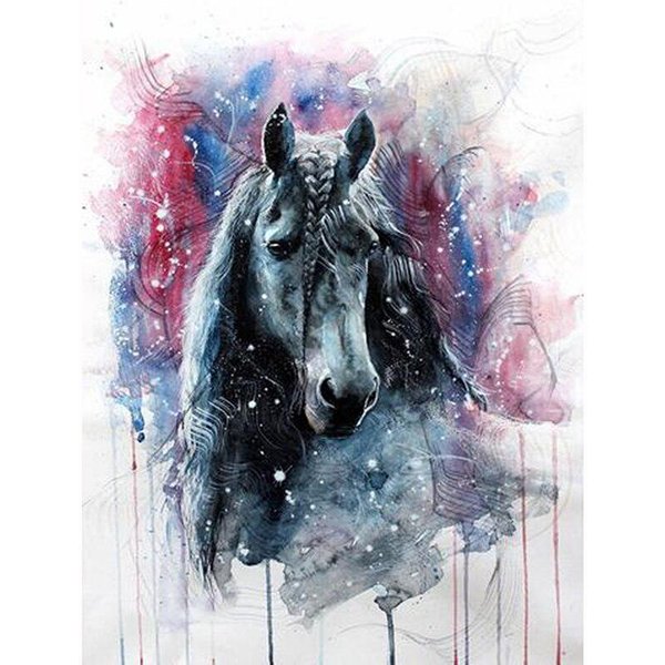 Bordado De Diamantes DIY Animal Caballo Punto De Cruz 5D Mosaico De Diamantes Pintura De Diamantes PedreríA Regalo 20X30CM-image
