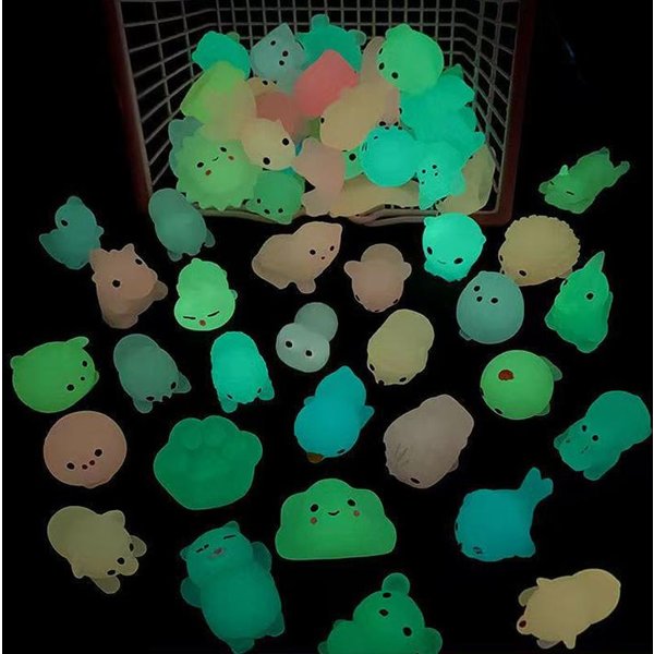 Zabawki 10 SZT Mochi Squishy ZwierząTka ŚWiecąCe W CiemnośCi ŚCiskanie Ulgę W Stresie Prezenty WypełNiacze Do Skarpet Upominki Na Imprezę Dla Dzieci ChłOpcóW Dziewczynek-image