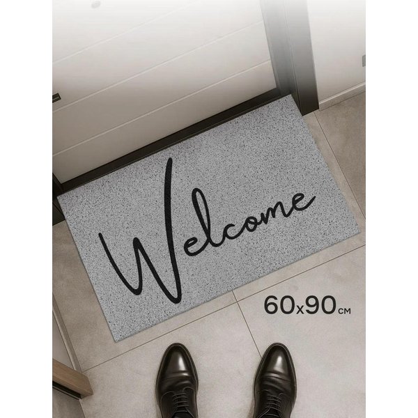 Wycieraczka WejśCiowa 60X90Cm 50X80Cm Zeskrobak Do BłOta PVC AntypośLizgowa Wycieraczka PęTelka Jedwabna Mata PodłOgowa Dywan Dekoracja Domu Dywanik 90Cmx60Cm Czarny-image