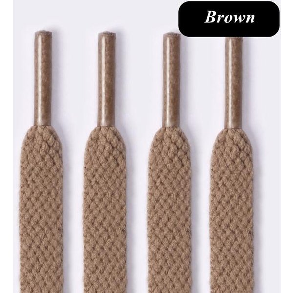 1 Para PłAskie SznurowadłA 60-180Cm Do TenisóWek 8Mm SznuróWki Do ButóW Z Tkaniny Kolor SznurowadłA Do ButóW SznurowadłA Do ButóW Klasyczne MięKkie SznurowadłA 120Cm BrąZowy-image