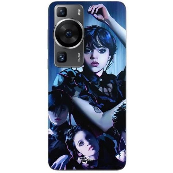 Coque - Maniacase - Huawei P60 - Noir - Mercredi Addams - Souple-image