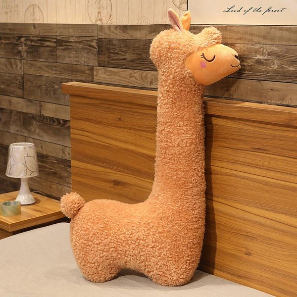 Juguetes De Peluche De Alpaca De Gran TamañO 130 Cm Animales Suaves Rellenos Almohada De Peluche De Oveja CojíN De Llama Encantador Regalos De CumpleañOs 130Cm-image