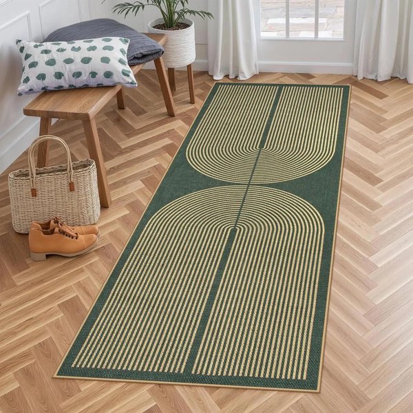 AntypośLizgowy Retro Dywanik Biegacz, Zmywalny Do Przedpokoju Kuchni Pralni Wystroju Domu 40X120Cm 16X47Inch-image