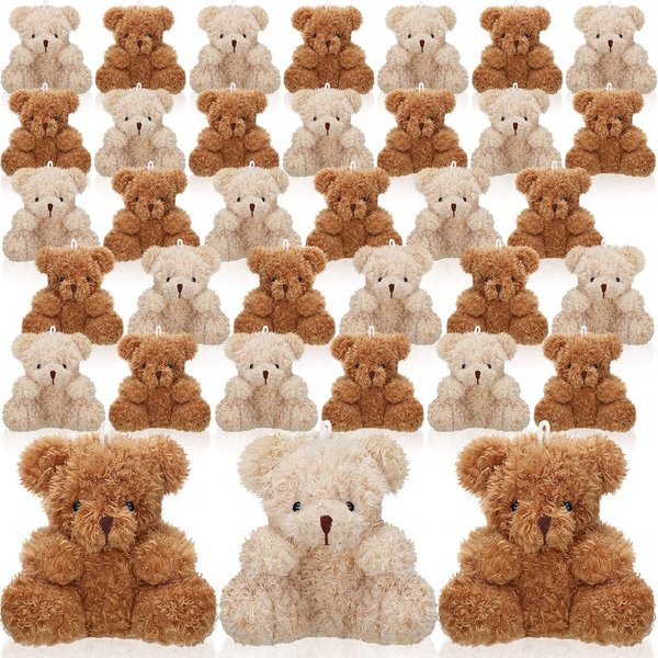 Ositos De Peluche Mini 12-4S Oso PequeñO De 4 Pulgadas Peluche Juguetes Oso Diminuto Peludo Oso Suave MuñEco De Peluche Para Recuerdos De Fiesta De CumpleañOs 12 PCS-image