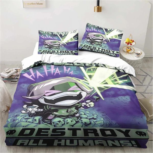 Nuevo Juego De Cama De Dibujos Animados Murder-Drones Con ImpresióN 3D, Funda NóRdica Juego De Cama Funda De EdredóN Funda De Almohada, TamañO King Queen Twin NiñOs NiñAs Adultos 70X133Cm 2Pcs-image