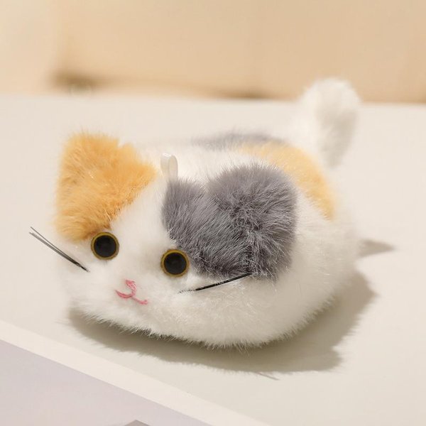 1 Szt. 25 Cm Urocze Mini Kotki Pluszowe Lalki Kawaii Puszyste Czarne Koty PomarańCzowe Koty Szare Koty Pluszowe Zabawki Figurka Zabawka Dla Kota Prezent Urodzinowy-image