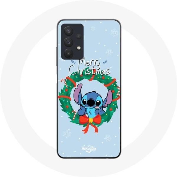 Funda - Maniacase - Samsung Galaxy A32 5G - Stitch Nieve Feliz Navidad - Flexible - SintéTica Azul-image