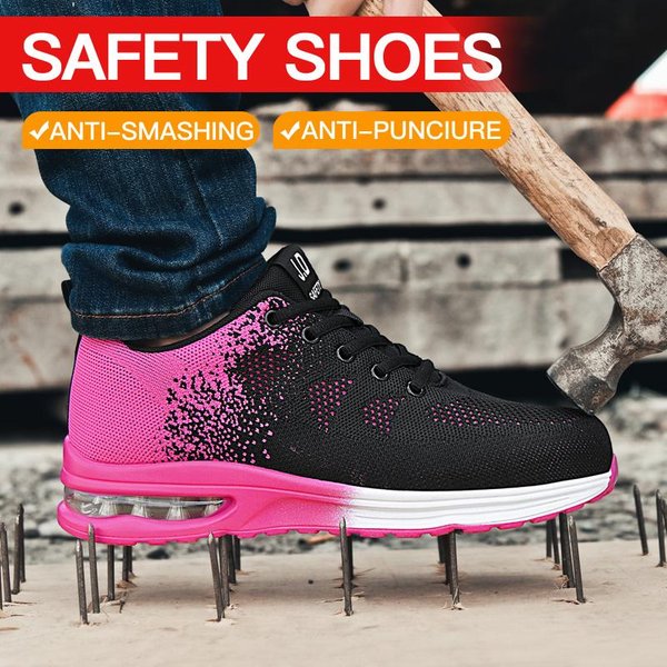 Zapatos De Seguridad Ligeros Mujer Hombre Zapatillas De Trabajo Con AmortiguacióN De Aire Zapatos Con Puntera De Acero Botas De Seguridad Para La ConstruccióN Zapatos De Trabajo Anti-Aplastamiento 36-image