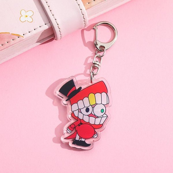 1/4 Piezas Dibujos Animados El IncreíBle Circo Digital Llavero AcríLico Lindo Colgante Para Mochila Amuletos Para Bolsos Accesorios DecoracióN Regalos Festivos 5 Cm Pink-image
