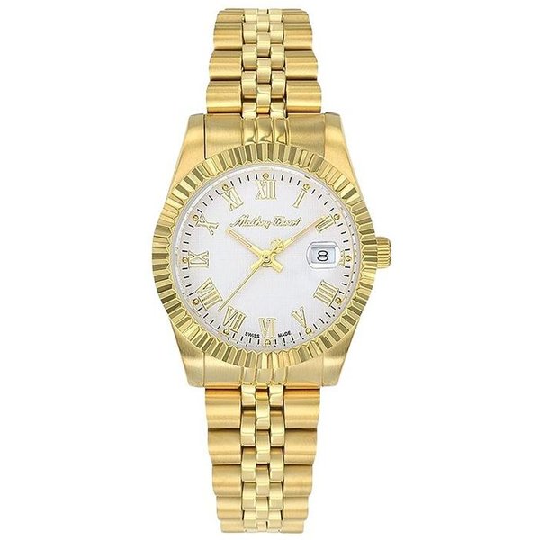 Reloj Para Mujer Mathey-Tissot Mathy III Dorado Romano Acero Inoxidable Esfera Blanca Cuarzo D810PBRI Blanco-image