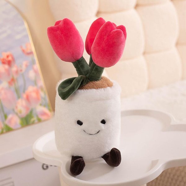 35 Cm Kreatywna Urocza TulipáN Monstera RośLina WężOwa Pluszowa Zabawka Mini RośLina W Doniczce Poduszka MięKka Wypchana Kawaii WystróJ Pokoju Zabawny Prezent About 35Cm-image