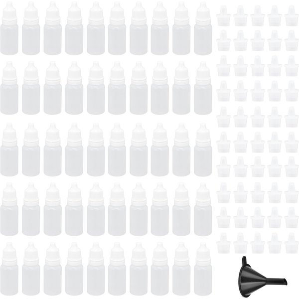 50 Botellas VacíAs De 10 Ml Para Gotas OftáLmicas, De PláStico, Apretables, Con TapóN.-image