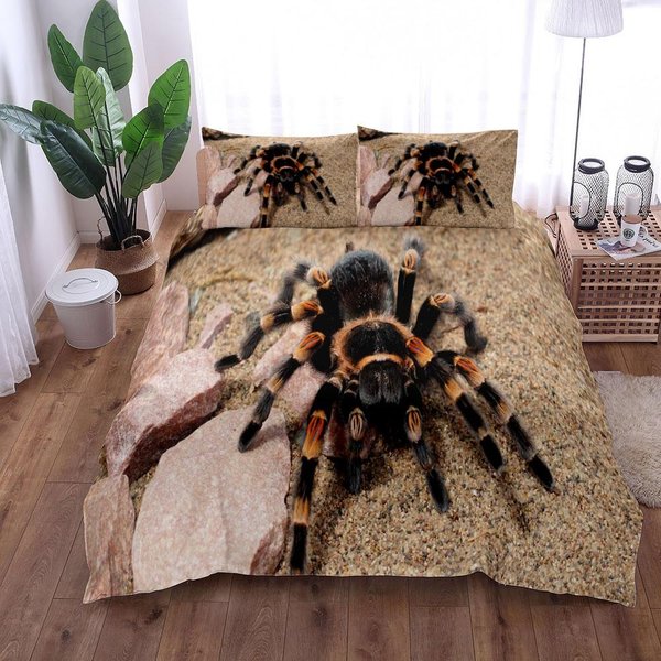 BrąZowy DużY PająK Zestaw Poszwy Na KołDrę King Queen Double Full Twin Single Size Poszwa Na KołDrę Poszewka Na Poduszkę Zestaw PośCieli 150X200Cm Black-image