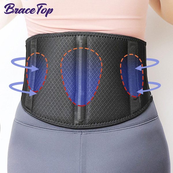 Faja Lumbar Deportiva CinturóN De Soporte Lumbar Ajustable Para Alivio Del Dolor Lumbar Hernia Discal CiáTica Transpirable S Gray-image