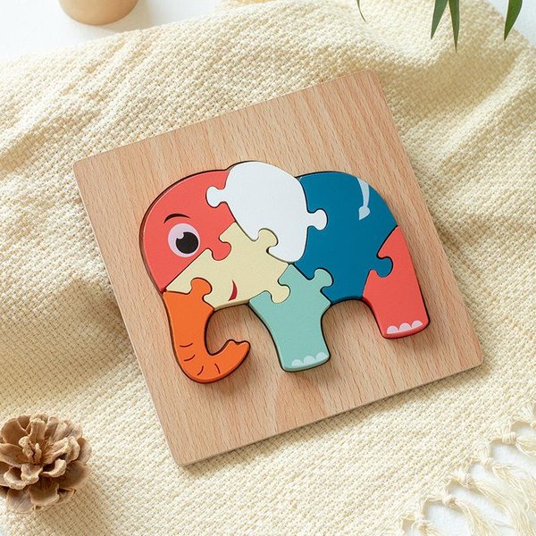 Drewniane Puzzle Montessori ZwierzęTa KreskóWka ŻYwe Nauka Edukacja Zabawki Tangram UkłAdanka Poznawcza Drewno Idealne Dla Dzieci Prezenty Dla Dzieci-image