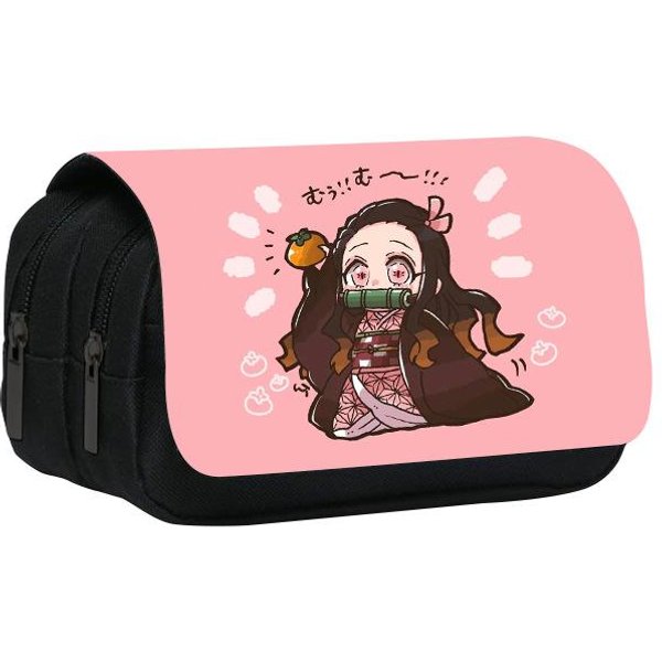 Kimetsu No Yaiba PodwóJny PióRnik 22Cm/8.7Cala Szkolny PióRnik Dla Ucznia DużA Pojemność PudełKo Na Przybory Szkolne Dla Ucznia Prezent Szkolny-image
