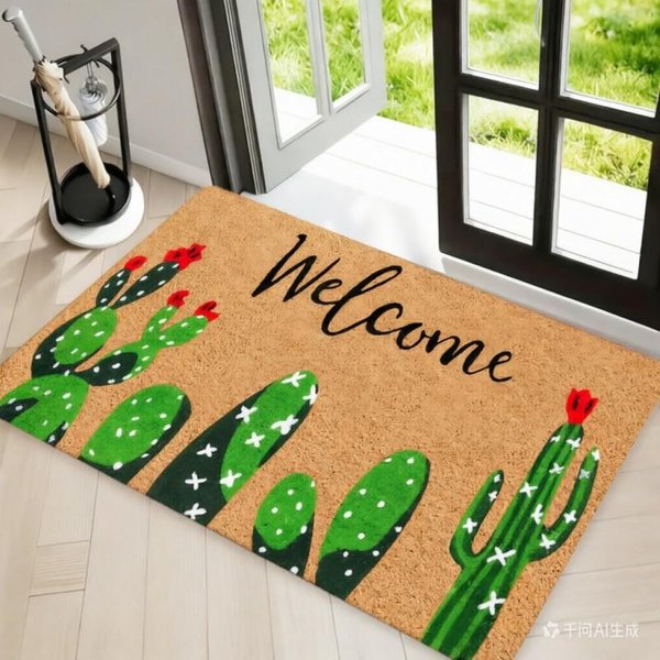 Uroczy Kaktus Mata Powitalna Zielone RośLiny Pustynne Dywanik PodłOgowy WewnęTrzny ZewnęTrzny Dywanik WejśCiowy Do Salonu Kuchni WystróJ Domu 40X60Cm-image
