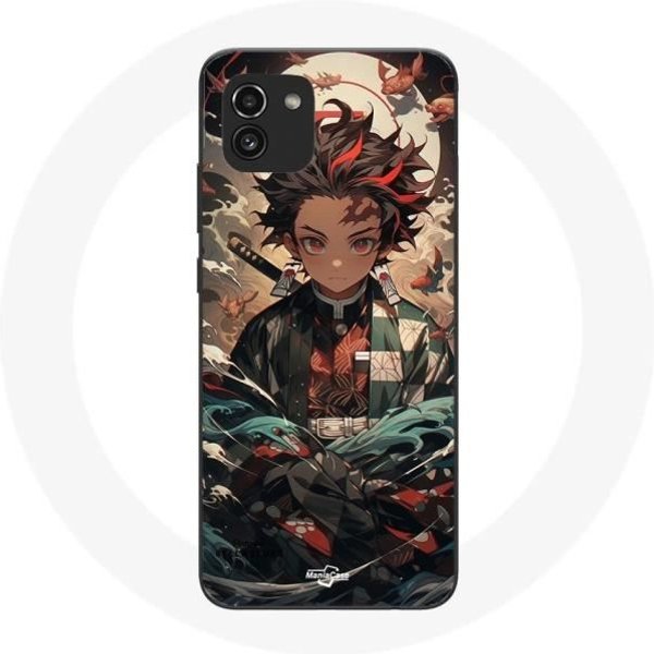 Coque Maniacase Pour Samsung Galaxy A03 Demon Slayer Tanjiro Anime Manga Negro-image