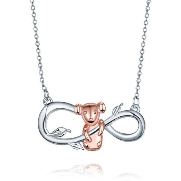 Collar Infinito Para Perro Chapado En Oro Rosa JoyeríA Para Mujer Plata De Ley 925 Colgante De Circonita Collar Gray-image