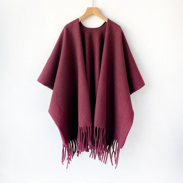 Bufanda De Cachemira De Invierno Para Mujer Suave Color SóLido Borla Chal Envoltorio Manta Gruesa CáLida Echarpe Pashmina Bufandas Femeninas One Size Black-image