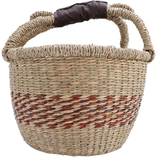 Cesta De Picnic Tejida De Seagrass Decorativa RúStica Cesta PequeñA De Almacenamiento Con Asa Para OrganizacióN De Escritorio Beige-image