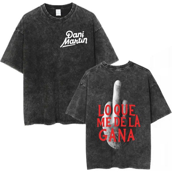 Dani Martin Lo Que Me De La Gana Tour Camisetas Hombre Mujer Moda Vintage Lavada Camiseta De AlgodóN Manga Corta 3XL-image