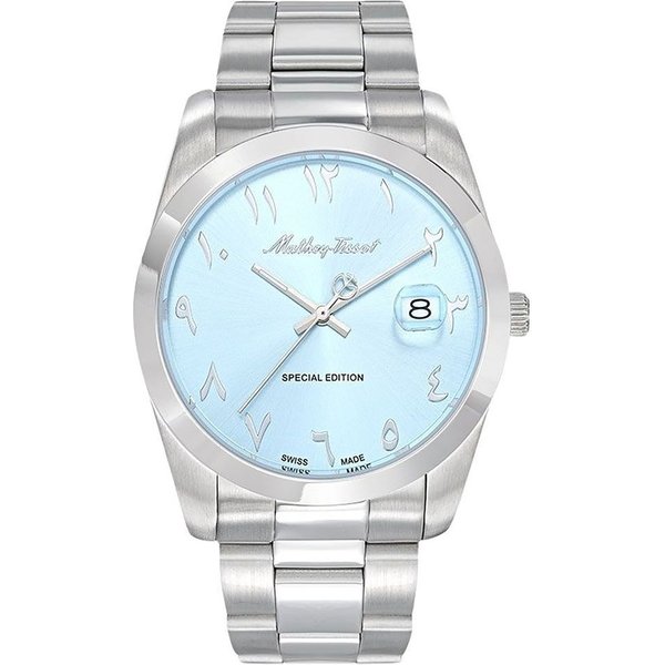 Reloj Mathey-Tissot Mathy Orient EdicióN Especial De Acero Inoxidable Con Esfera Azul Hielo De Cuarzo H450APSK Para Hombre Azul Claro-image