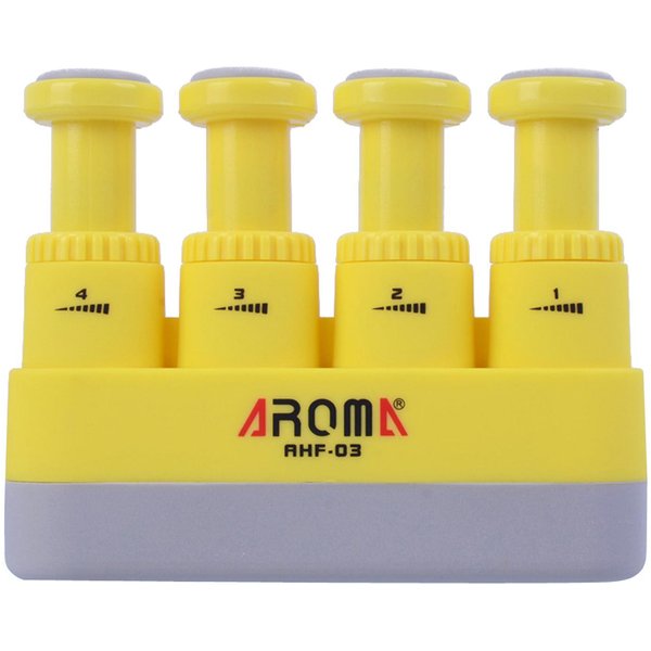 Aroma AHF-03 Guitarra PortáTil Bajo Piano Ejercitador De Dedos Entrenador De Manos Entrenamiento De Manos De TensióN Media Amarillo-image