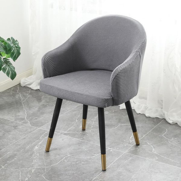 Funda De Silla Curva Minimalista Moderna Con Reposabrazos Completos EláStica Funda Para Mesa De Comedor Respaldo Completamente Cubierto Funda Para Taburete Integrada Funda De Silla 36CM-image