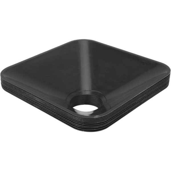 10 Unidades Conos De Entrenamiento Cuadrados Color Brillante Apilables Compactos Conos Marcadores Para Deportes FúTbol Negro Negro-image