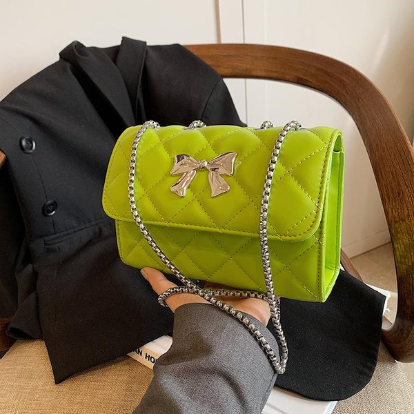 Bolso De Cadena Al Hombro En Forma De Diamante Estilo Nueva Moda Para Mujer, VersióN Coreana, Sencillo, Cruzado, Bolso Cuadrado PequeñO Para Mujer Yellow-image
