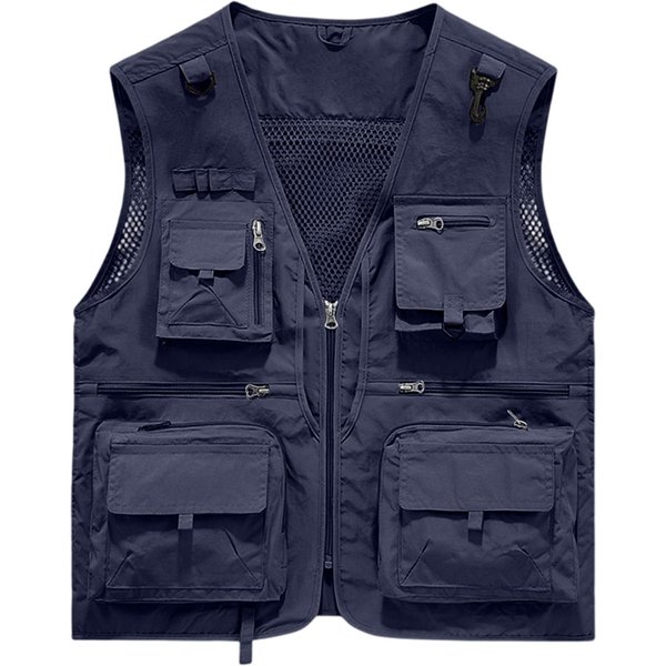 Chaleco Ligero Transpirable Para Hombre Con MúLtiples Bolsillos Para Trabajo Al Aire Libre Senderismo L-image