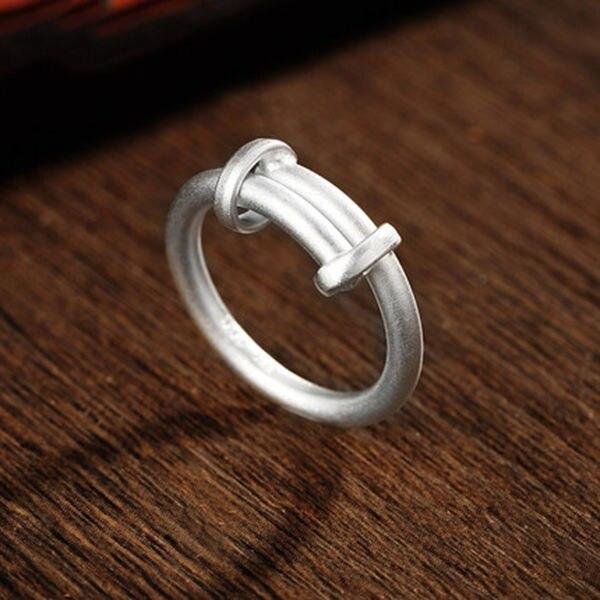Plata De Ley S925 Anillo Antiguo Hecho A Mano 'El Primer Deseo' De Dai Jiajiang Ajustable De Moda Para Hombres Y Mujeres-image