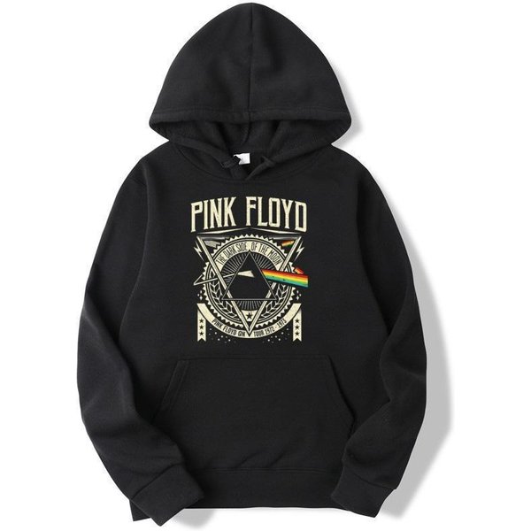 Jesień/Zima MęSka Bluza Z Kapturem Bluza Z Nadrukiem Pink Floyd Damska Street Fashion TOP DłUgi RęKaw CiepłA Bluza Z Kapturem Prezent ŚWiąTeczny S Black-image