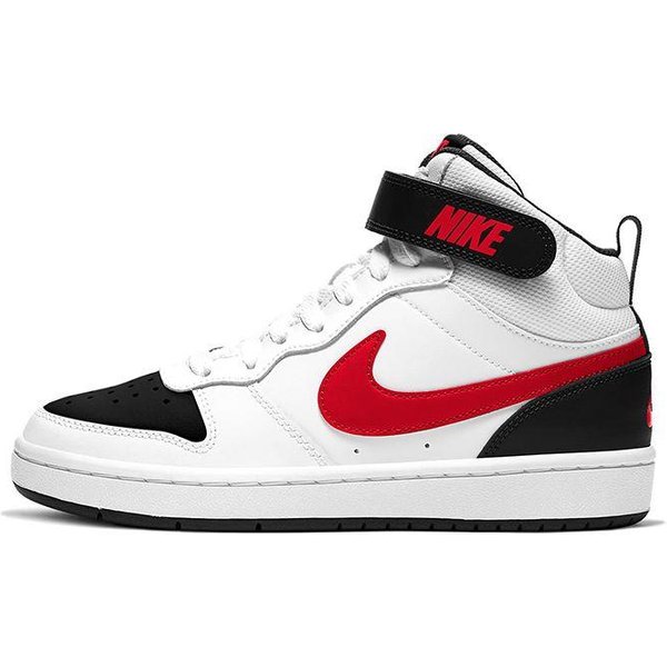 Zapatillas Nike Court Borough Mid 2 GS Blanco Rojo Universidad NiñOs Negro CD7782-110 38 White-image