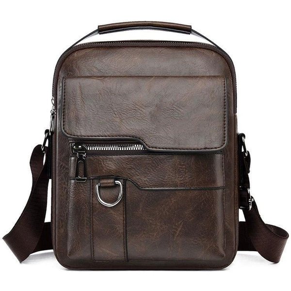 MęSka Torba Listonoszka SkóRzana Torba Na Ramię Typu Crossbody Klasyczna Wodoodporna Teczka Tornister Torba PodróżNa-image