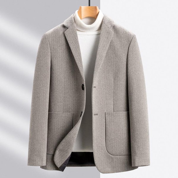 MęSka WełNiana Marynarka Garniturowa Wiosna I Jesień Nowy Casualowy Garnitur Trend Moda MęSki WełNiany PłAszcz 4XL-image