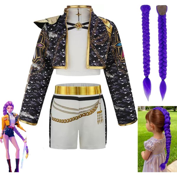 Disfraz K-POP NiñOs Cantante Cosplay Vestido Para NiñAs Para Fiesta De CumpleañOs Halloween Carnaval Size110(100-110Cm)-image