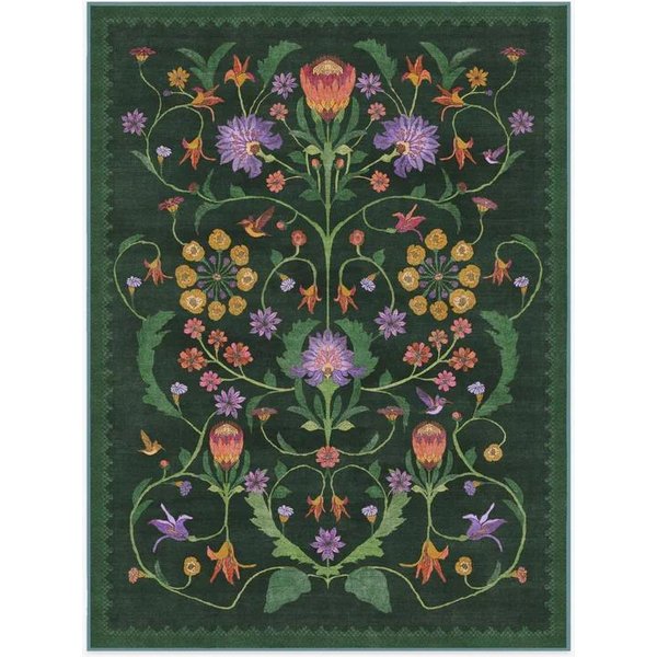 Dywan Iris Apfel Protea W Kolorze LeśNej Zieleni Do Salonu, Estetyka Kwiatowa, Ozdobny, Gotycki WystróJ Domu, Dywan, AntypośLizgowa, Zmywalna Mata PodłOgowa 40X120Cm-image