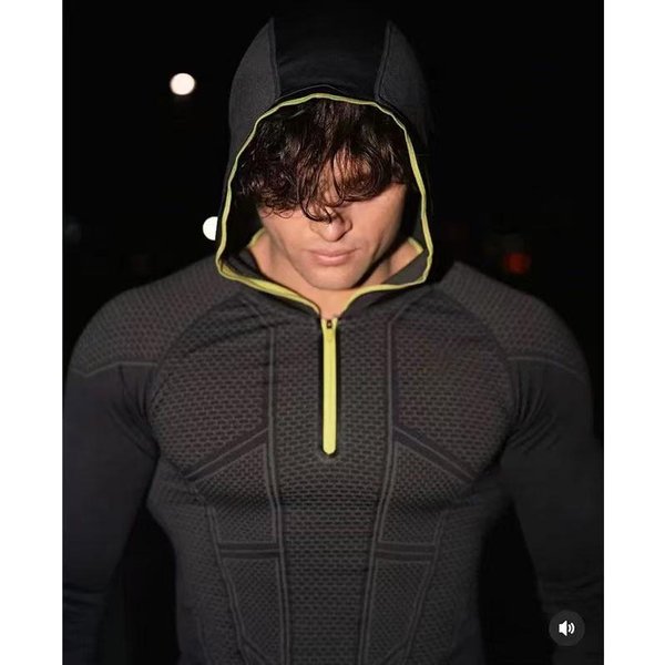 Camiseta Con Capucha Y Media Cremallera Hero De Secado RáPido Para Hombre Gymshark XL Gray-image