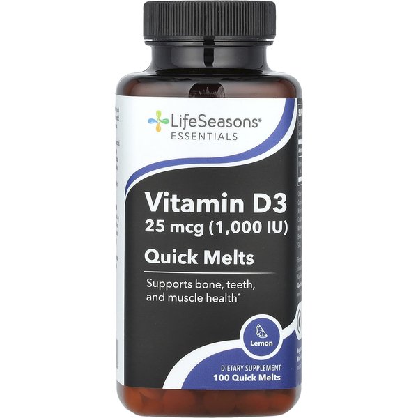 Lifeseasons, Essentials, Vitamina D3, LimóN, 25Mcg (1.000 Ui), 100 Tabletas-image