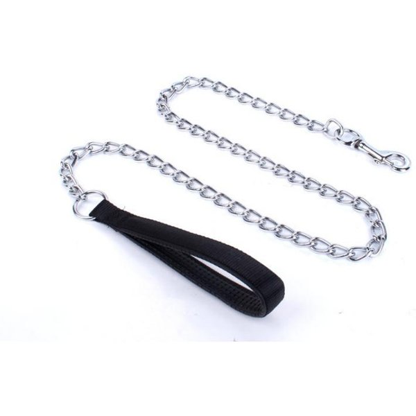 Cadena Para Perro Correa Para Perro Trenzada Metal Para Perro Hierro TraccióN Correa De TraccióN Para Mascotas Mango De Espuma Cadena De TraccióN Para Mascotas 2.5*120Cm White-image